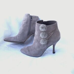 Gray Suede Via Spiga Heel Boots Size 8.5